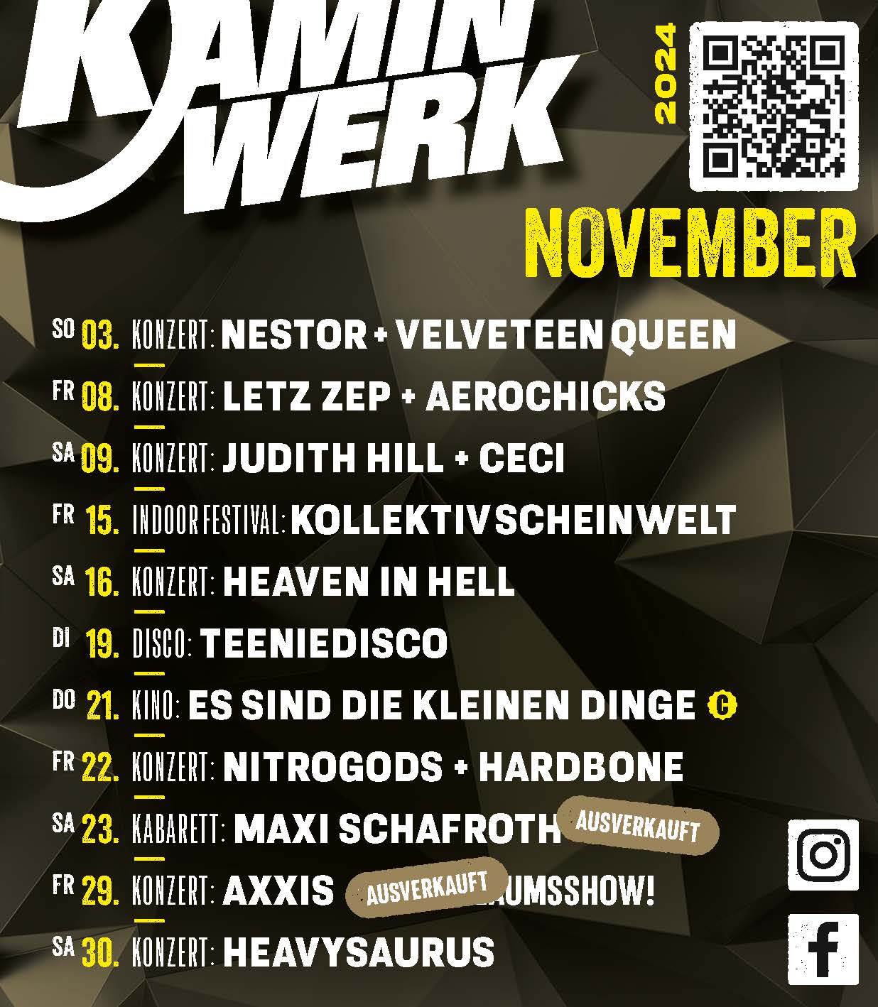 Anzeige Kaminwerk Novemberprogramm