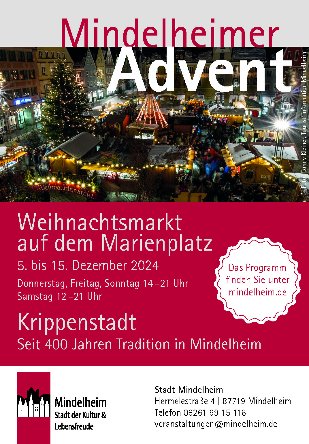 Werbung für das Mindelheimer Adventsprogramm