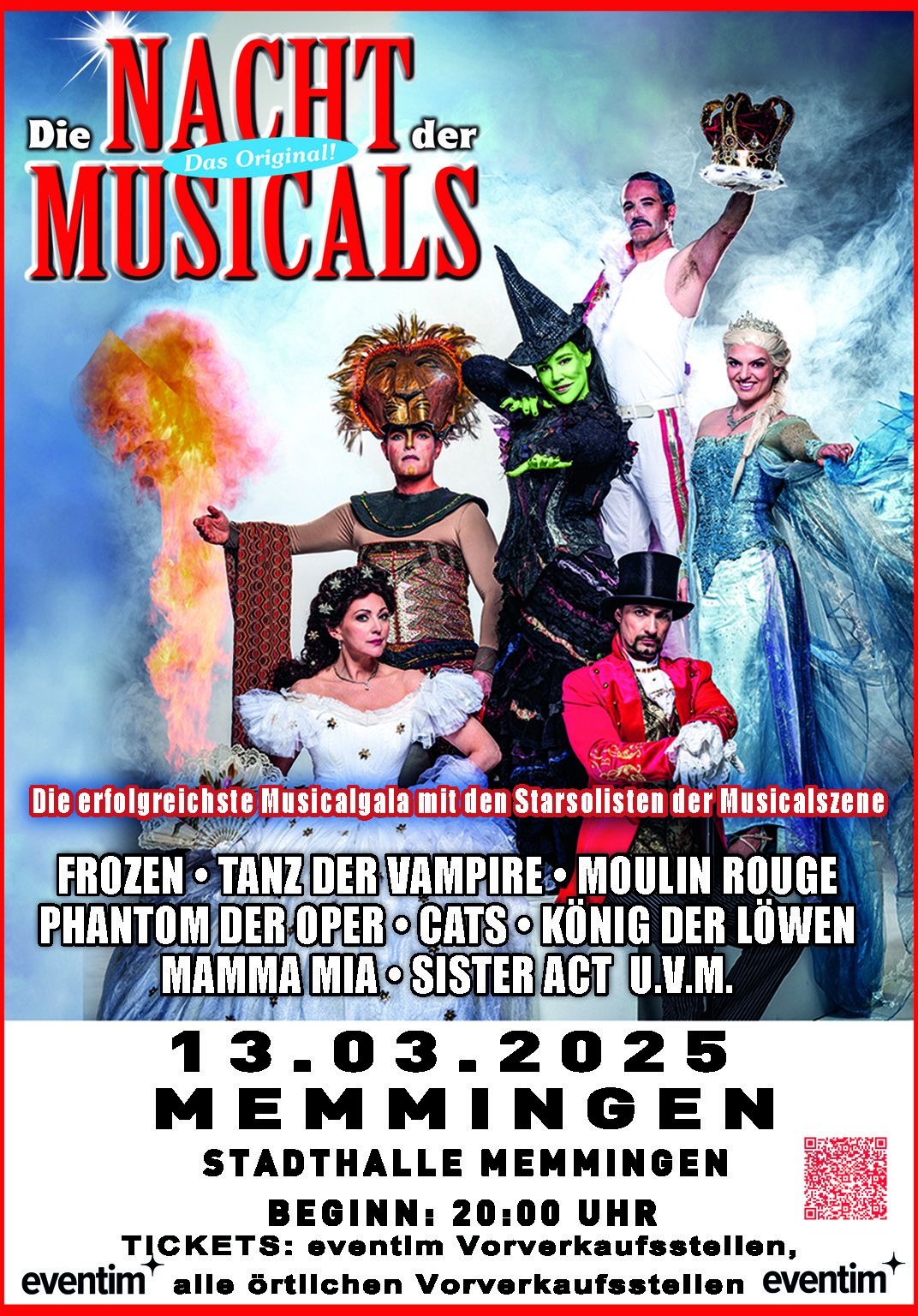 Anzeige für die Lange Nacht der Musicals in der Stadthalle Memmingen